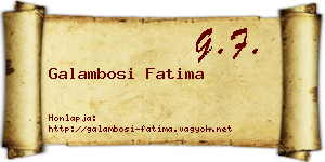 Galambosi Fatima névjegykártya